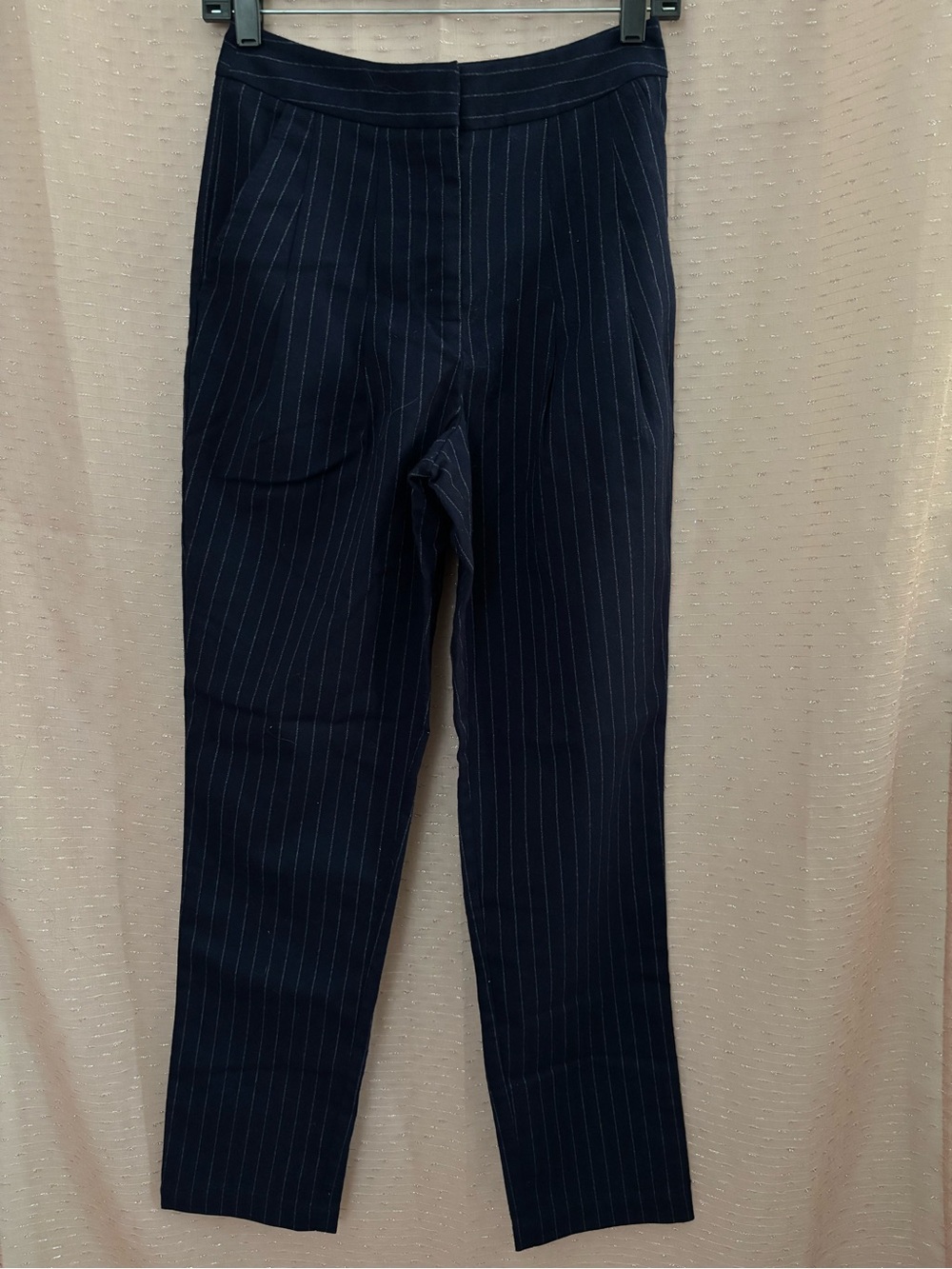 Forever 21 Navy Pinstripe Trousers - Slim Straight